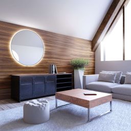 Baltica Design Bright lustro 70 cm okrągłe z oświetleniem LED srebrne barwa neutralna