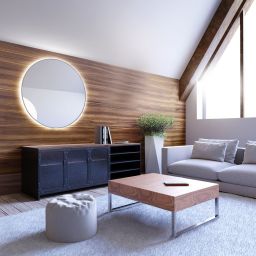 Baltica Design Bright lustro 80 cm okrągłe z oświetleniem LED srebrne barwa neutralna