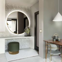 Baltica Design Bright lustro 70 cm okrągłe z oświetleniem LED złote barwa zimna