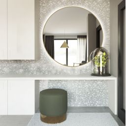 Baltica Design Bright lustro 70 cm okrągłe z oświetleniem LED złote barwa zimna