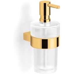 Stella Soul dozownik do mydła 250 ml ścienny złoty połysk/szkło matowe 06.423-G