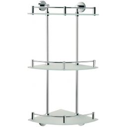 Stella Classic półka łazienkowa 27 cm narożna potrójna szkło mat/chrom 07.873