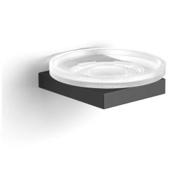 Stella Kobe mydelniczka ścienna szkło matowe/czarny mat 10.420-B