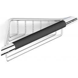 Stella koszyk łazienkowy ścienny narożny z uchwytem chrom/czarny 16.039-B