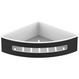 Stella koszyk łazienkowy ścienny narożny czarny mat/biały 16.068-B