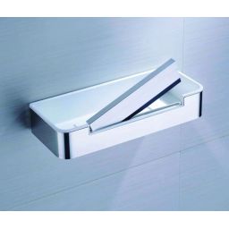 Stella koszyk łazienkowy ze ściągaczką ścienny stal polerowana/biały 16.069