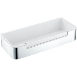 Stella koszyk łazienkowy ze ściągaczką ścienny stal polerowana/biały 16.069