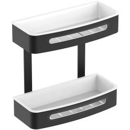 Stella półka ścienna podwójna czarny mat/biały 16.071-B