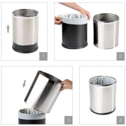 Stella kosz na śmieci 9 l otwarty stal szczotkowana/stal poler 20.100-SB