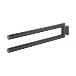 Tiger Bold wieszak na ręcznik dwuramienny ruchomy czarny mat 288730746