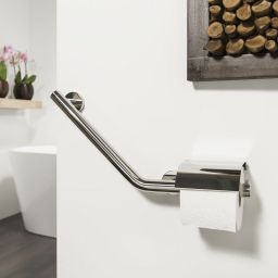 Tiger Boston poręcz ścienna 40 cm kątowa lewa z uchwytem na papier chrom 299120346