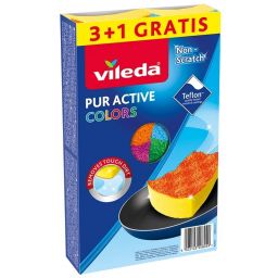 Vileda Pur Active Colors gąbka do naczyń 4 sztuki 169492