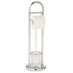 Wenko Siena stojak na papier toaletowy ze szczotką do WC 2w1 srebrny 15438100
