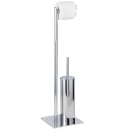 Wenko Recco stojak na papier toaletowy ze szczotką do WC 2w1 srebrny 18562100