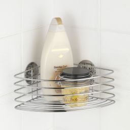 Wenko Turbo-Loc rund Stahl półka łazienkowa 26 cm narożna srebrny 18913100