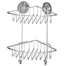 Wenko Bari półka łazienkowa 22,5 cm narożna podwójna srebrny 20888100