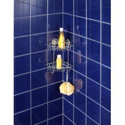 Wenko Bari półka łazienkowa 22,5 cm narożna podwójna srebrny 20888100