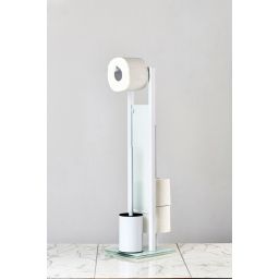 Wenko Rivalta stojak na papier toaletowy ze szczotką do WC 3w1 biały 21565100