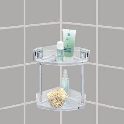 Wenko VL Quadro półka łazienkowa 28 cm narożna podwójna srebrny 22690100