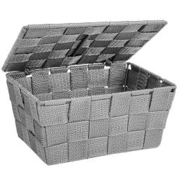 Wenko Adria koszyk łazienkowy z pokrywą szary 22793100