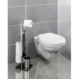 Wenko Rivalta stojak na papier toaletowy z uchwytem i szczotką do WC czarny/srebrny 22983100