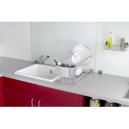 Wenko suszarka do naczyń i pojemnik na sztućce 2w1 szary/srebrny 2329100