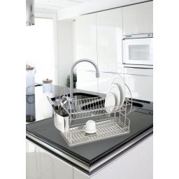 Wenko suszarka do naczyń i pojemnik na sztućce 2w1 szary/srebrny 2329100