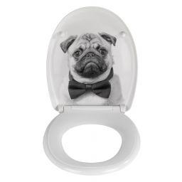 Wenko Pugy deska sedesowa wolnoopadająca wzór czarny/biały 23444100