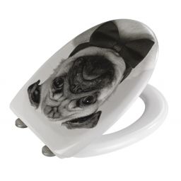 Wenko Pugy deska sedesowa wolnoopadająca wzór czarny/biały 23444100