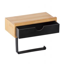 Wenko Bambusa uchwyt na papier toaletowy czarny-drewno 24754100