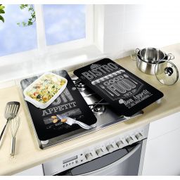 Wenko Universal płyta kuchenna wielofunkcyjna szklana 2 szt czarny 2521483100