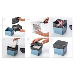 Wenko Cube pochłaniacz wilgoci z wkładem niebieski/szary 50223100