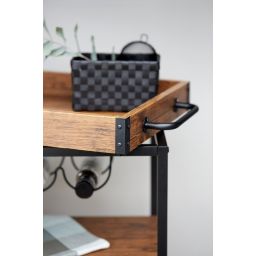 Wenko Rustico regał kuchenny z kółkami brązowy/czarny 54125100