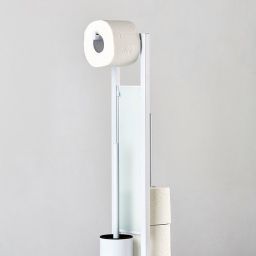 Wenko Rivalta stojak na papier toaletowy ze szczotką do WC 3w1 biały 21565100