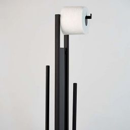 Wenko Rivalta stojak na papier toaletowy ze szczotką do WC czarny 23708100