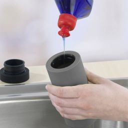 Wenko Easy Squeez-e dozownik do płynu 250 ml stojący 2w1 szary 54680100