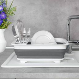 Wenko suszarka do naczyń składana szary/biały 54780100