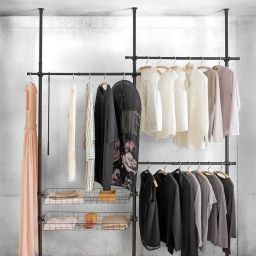 Wenko Herkules stelaż do wieszania ubrań 2-poziomowy podwójny czarny 50631100