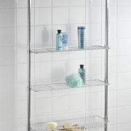 Wenko Ellera regał łazienkowy stojący teleskopowy 4-poziomowy srebrny 18597100