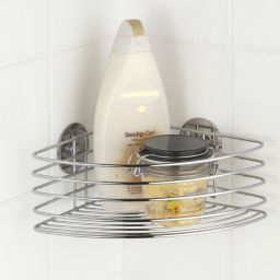 Wenko Turbo-Loc rund Stahl półka łazienkowa 26 cm narożna srebrny 18913100