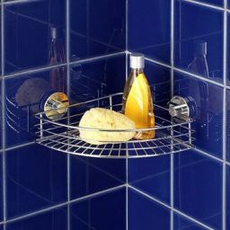 Wenko Bari koszyk łazienkowy narożny srebrny 20887100