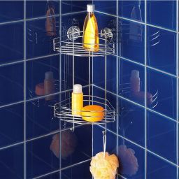 Wenko Vacuum półka łazienkowa 23 cm narożna srebrny 20885100