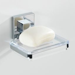 Wenko VL Quadro mydelniczka wisząca srebrny/przezroczysty 22681100