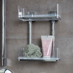 Wenko VL Quadro półka łazienkowa 26 cm podwójna przezroczysty 22691100