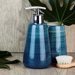 Wenko Pottery Petrol dozownik do mydła 300 ml niebieski 22647100