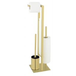 Wenko Rivalta stojak na papier toaletowy ze szczotką WC złoty 26034100