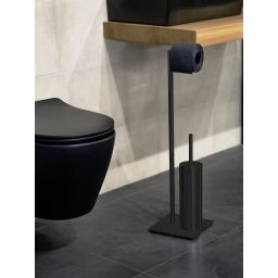 Wenko Recco stojak na papier toaletowy ze szczotką WC czarny 71556800