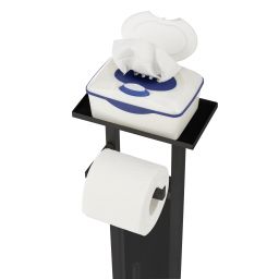 Wenko Debar stojak na papier toaletowy ze szczotką WC czarny 71558800