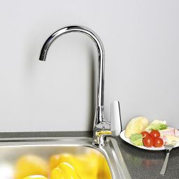Aqualine Lotta bateria kuchenna stojąca z obrotową wylewką chrom LT603
