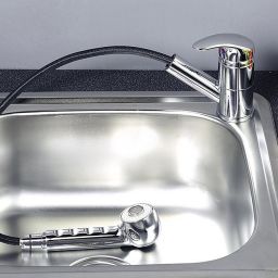 Aqualine Kasiopea bateria kuchenna stojąca z wyciąganą wylewką chrom 1107-70